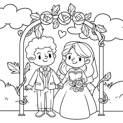 Wedding Coloring Kids Vectors And Illustrations For Free Download Freepik