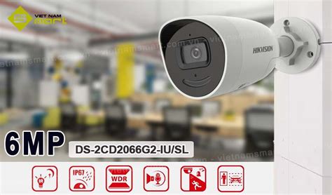 Camera Acusense Ip 6mp Hikvision Ds 2cd2066g2 Iu Sl