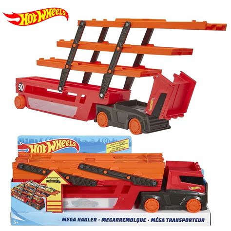 Original Hot Wheels Car Mega Hauler Truck Semi Holds 50 Toy Cars Diecast 1 64 Storage