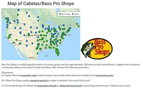 Solved Map Of Cabelas Bass Pro Shops Bass Pro Shops Is A