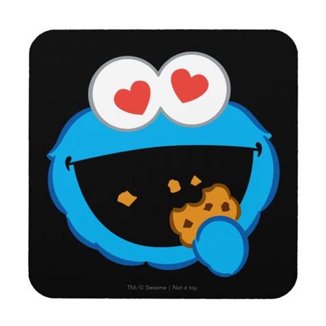 Cookie Smiling Face with Heart-Shaped Eyes Beverage Coaster | Zazzle ...