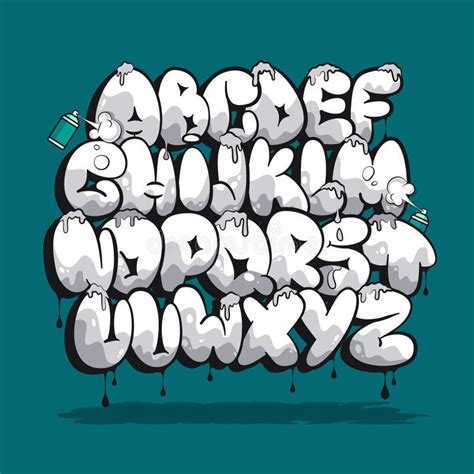 Alfabeto De Burbujas De Graffiti Letras De Burbuja Conjunto De