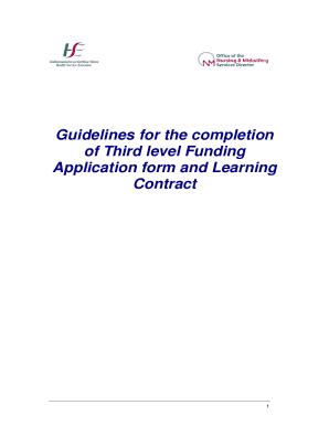 Fillable Online Guidelines For The Completion Of Third Level Funding