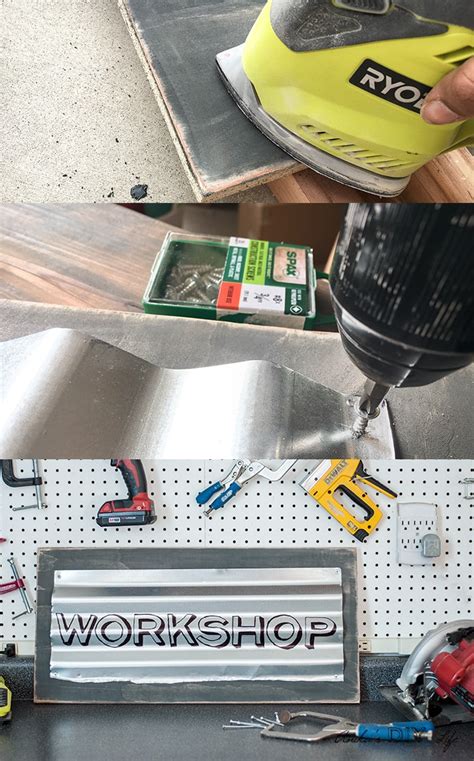 DIY Custom Industrial Sign - Using Corrugated Metal - Anika's DIY Life