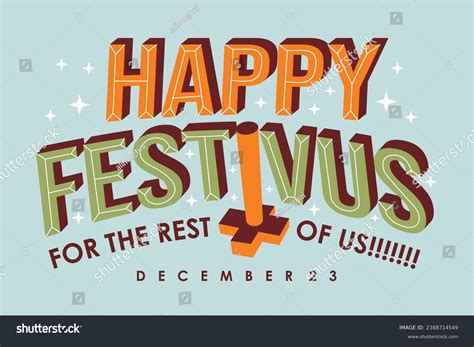 Flat Design Happy Festivus Background Template Stock Vector Royalty