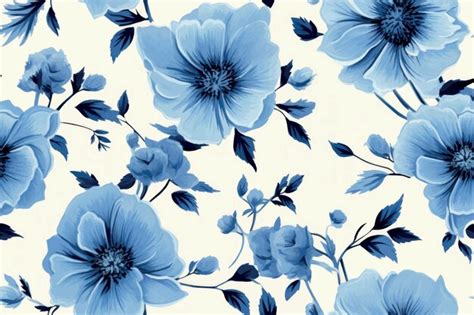 Pattern Blue Flowers Vectors And Illustrations For Free Download