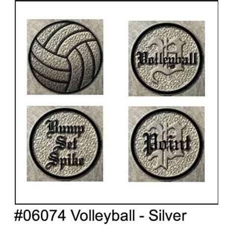 Scrapbook Customs Volleyball Silver Letterman Pin Stickers