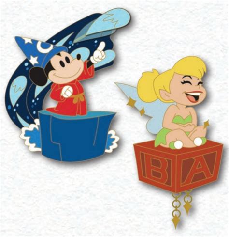 65367 Sorcerer Mickey And Tinker Bell Pin Set Full Set 2023 Magic