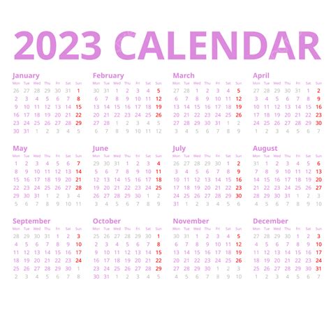 Soft Pink Minimalist Simple 2023 Calendar 2023 Calendar 2023 Calendar