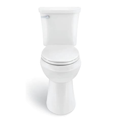 Glacier Bay Elongated Toilet Power Flush 2 Piece 128 Gpf Slow Close