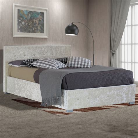 Brooklyn King Size Cream Faux Leather Ottoman Storage Bed | Wilko