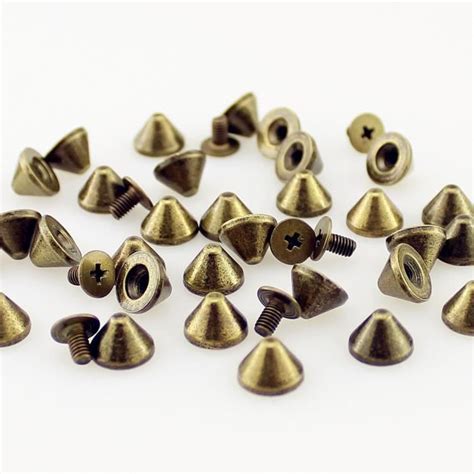 RIVET bronze Rivets pour cuir 9x6mm pointes argentées et dorées Punk