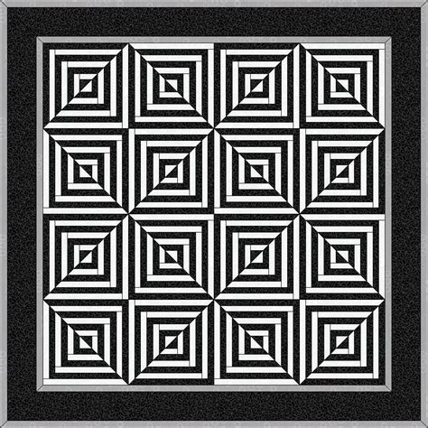 Digital Pdf Quilt Block Pattern Optical Illusion Quilt Block Pattern