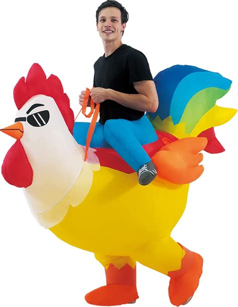 Kooy Inflatable Costume Adult Halloween Costumes Women Men Rooster Ride