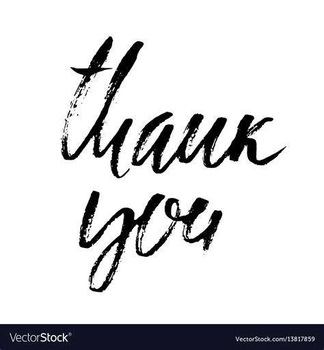 Thank You Handwritten Inscription Hand Drawn Vector Image