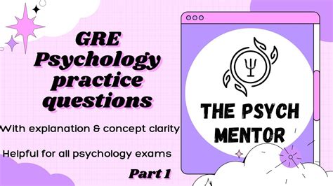 Psychology Gre Practice Questions For All Psych Exams Youtube