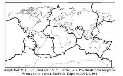 Questão A figura a seguir representa as placas tectônicas que compõem a