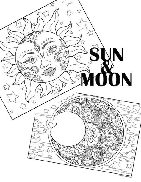 Moon And Sun Coloring Pages