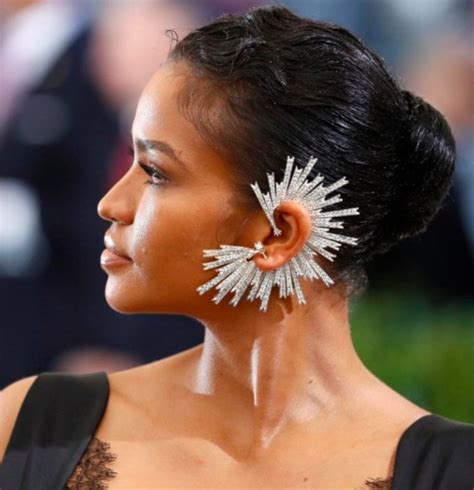 Cassie Ventura At The 2017 Met Gala Wearing Spiky Diamond Rinaldy A Yunardi Ear Cuffs Met