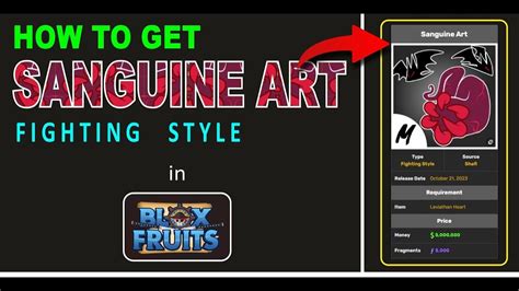 How To Get Sanguine Art Fighting Style In Blox Fruits Sanguine Art Fs