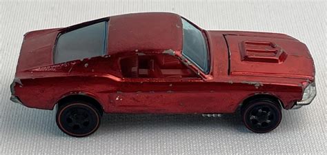 Lot 1967 Hot Wheels Redline HK Red Custom Mustang W Red Interior