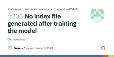 No Index File Generated After Training The Model Issue Rvc