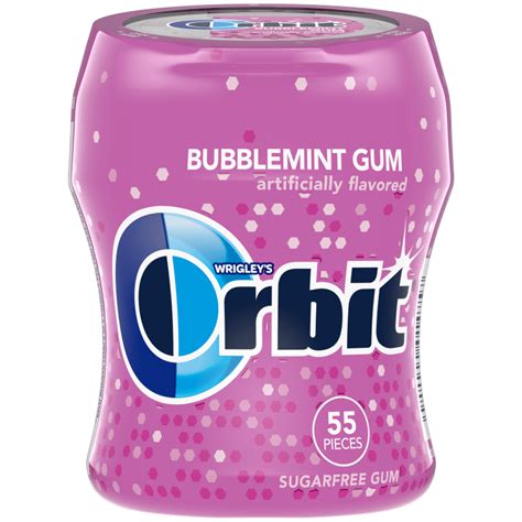 orbit bubblemint sugarfree gum  piece bottle orbit gum