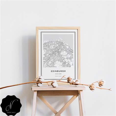 Edinburgh Map Printable Wall Art Map of Edinburgh Wall Art | Etsy