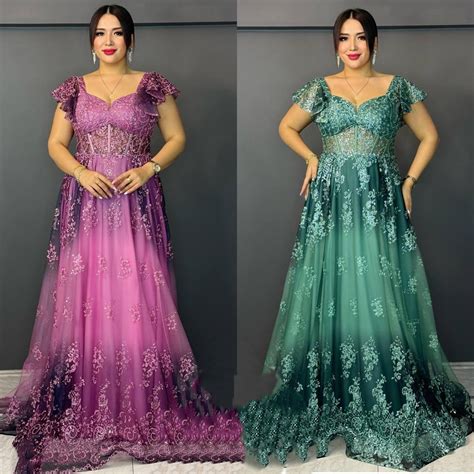 Rochie lungă din dantelă cu corset LAUME