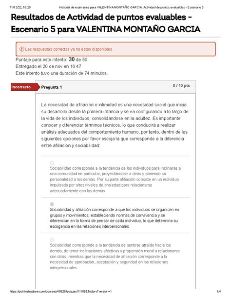 QUIZ 3 Intento 1 Historial de exámenes para Valentina MontañO Garcia