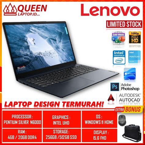 Jual Laptop Gaming Design Lenovo Ideapad Slim 1 15 Pentium Silver N6000