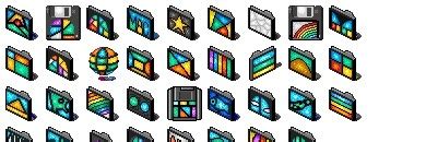 Stained Glass Folders Iconpack 35 Icons Iconmuseo