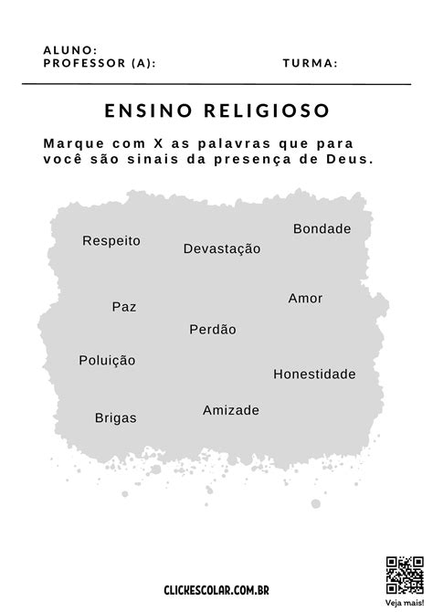 Atividade De Ensino Religioso Para 1º Ano