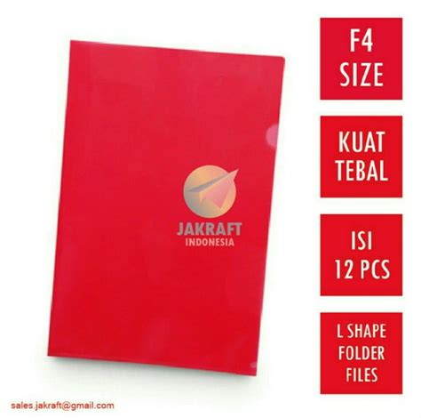 Jual Map L Clear Sleeve F4 Folio Kuning Hijau Merah File Folder Plastik