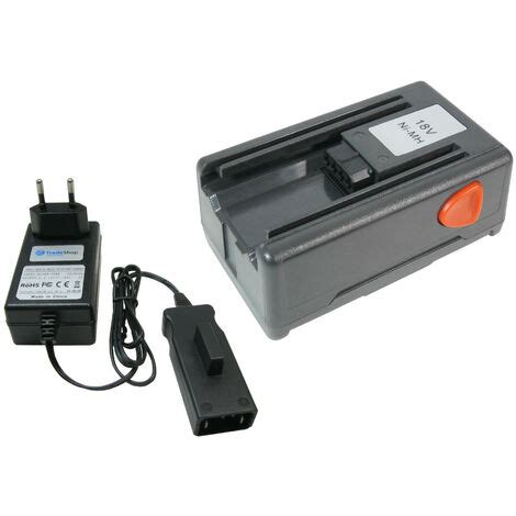 Trade Shop 2in1 Set Ni MH Akku 18V 1500mAh 27Wh Schnellladegerät