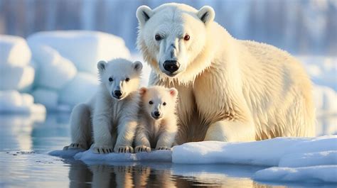 Premium Photo | Polar Bear and Cub