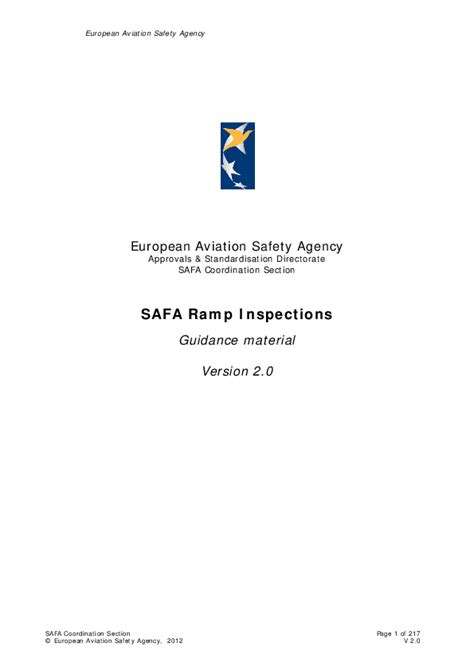 Safa Ramp Inspections Guidance Material V2 Skybrary Aviation Safety