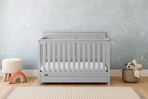 Best Buy Graco Hadley 5 In 1 Convertible Crib With Drawer Pebble Gray