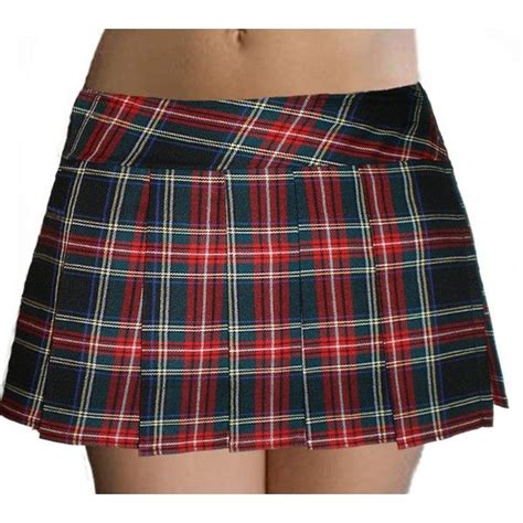 Black And Red Schoolgirl Tartan Plaid Pleated Mini Skirt Highland 38