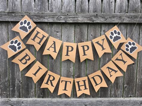 Paw Print Birthday Paw Print Birthday Banner Dog Birthday Etsy