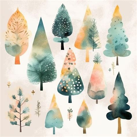 Premium Photo Whimsical Watercolor Woodland Christmas