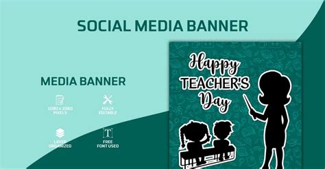 Happy Teachers Day Social Media Post Design Or Web Banner Template