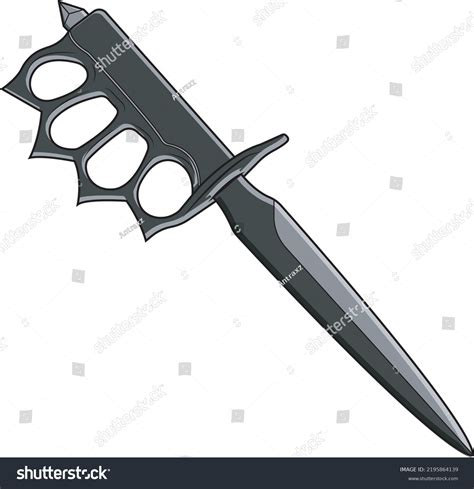 Black Knife Knuckle Weapon Stock Vector (Royalty Free) 2195864139 ...