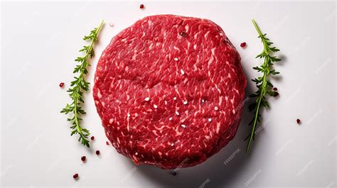 Premium Ai Image Above View Homemade Beef Burger On White Background