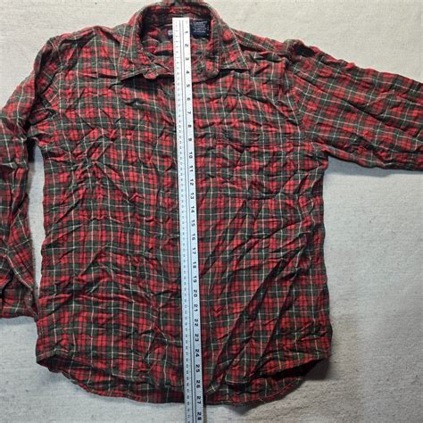 Faded Glory Flannel Shirt Red Plaid Button Up Pocket Long Sleeve Mens