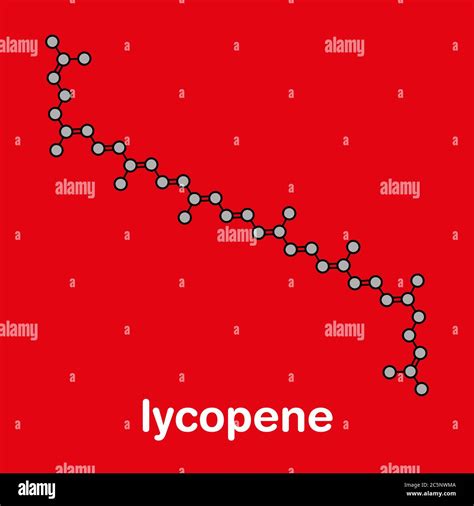 Lycopene Red Tomato Pigment Molecule Stylized Skeletal Formula