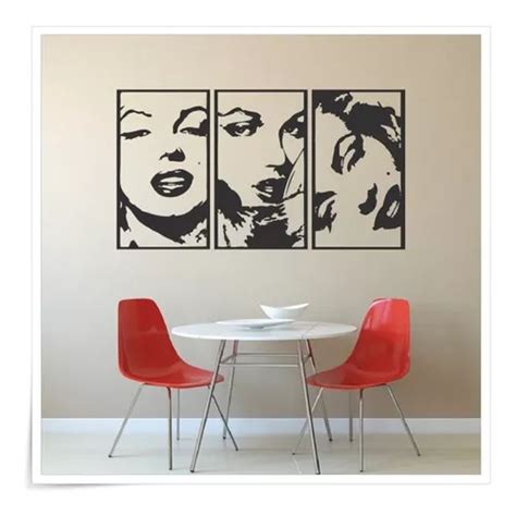 Vinilos Decorativos Marilyn Monroe Cuadros Triptico Adhesivo