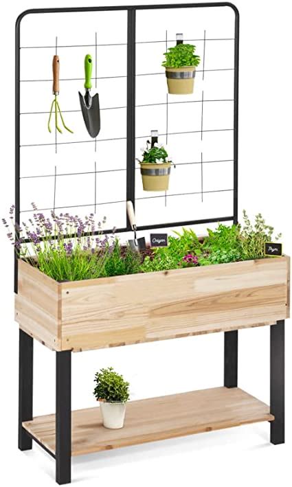 IDMarket Jardinière sur Pied Charly en Bois bac de 80 x 40 CM avec