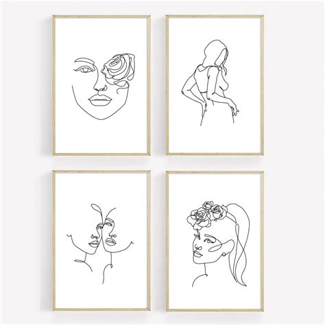 Minimalist Line Art Prints Set Of By Carefree Bee Aesthetic, 47% OFF