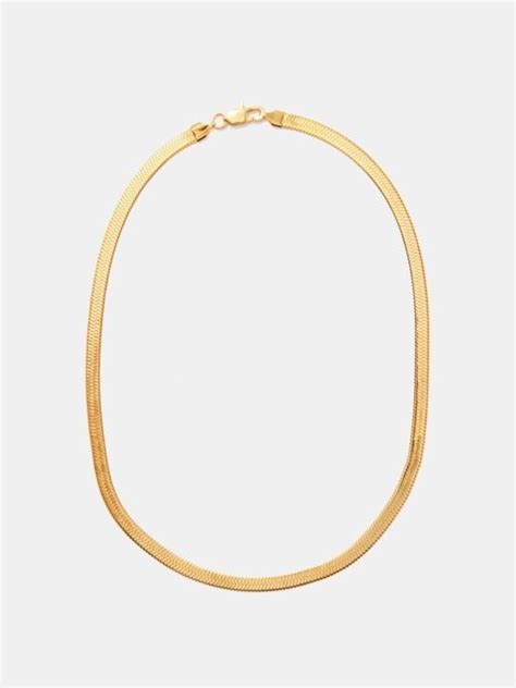 Fallon Hailey Short Kt Gold Plated Herringbone Necklace Shopstyle